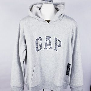 NWT GAP HEATHER GRAY PULLOVER HOODED SWEATSHIRT
